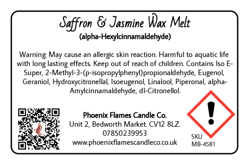Saffron & Jasmine Wax Melts - White Floral & Warm Woods