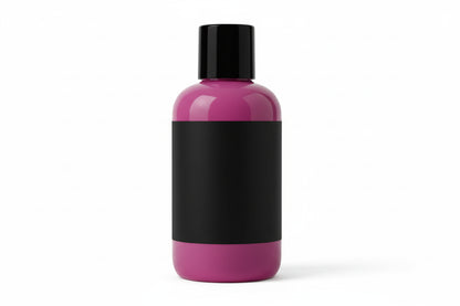 Bottle of 'Berry Comforting' with a black cap on a white background