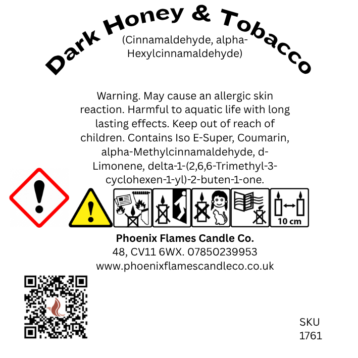 Dark Honey & Tobacco Candle - Warm Masculine Fragrance