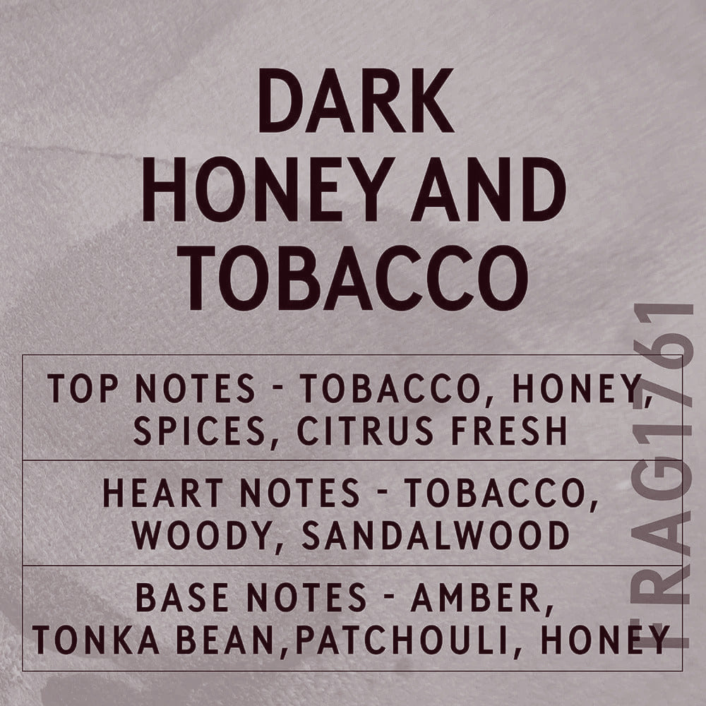 Text description of a fragrance blend with notes on a textured background