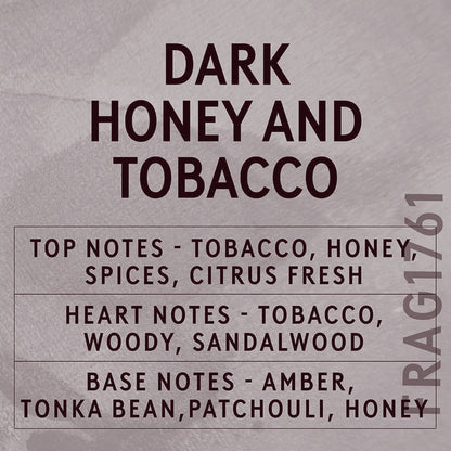 Text description of a fragrance blend with notes on a textured background