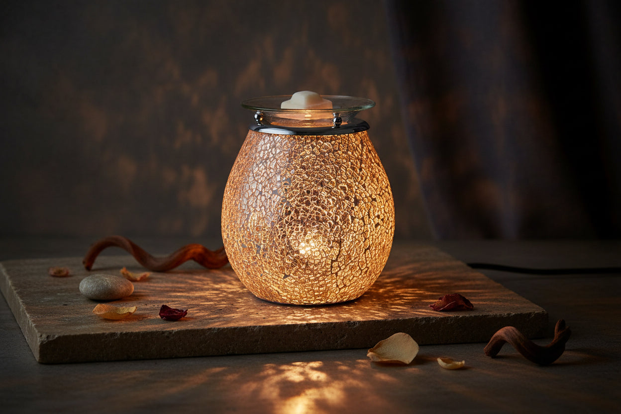 Decorative wax melt lamp burner