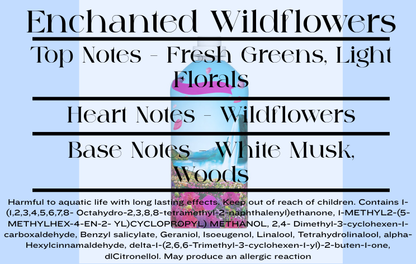 Enchanted Wildflowers scent notes and CLP information
