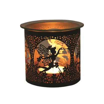 Fairy wax burner in black lit with tealight