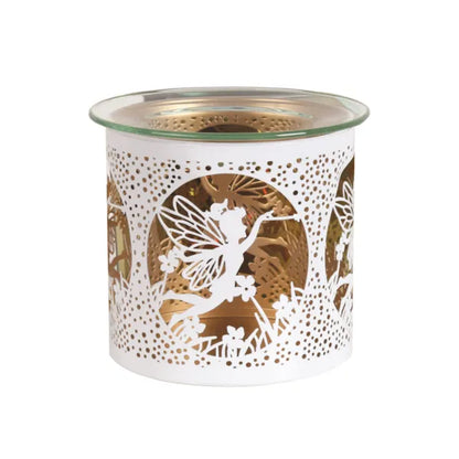Decorative wax melter with fairy design on a white background
