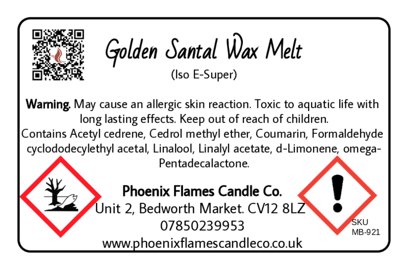 Golden Santal Wax Melts - Sandalwood, Amber & Vanilla