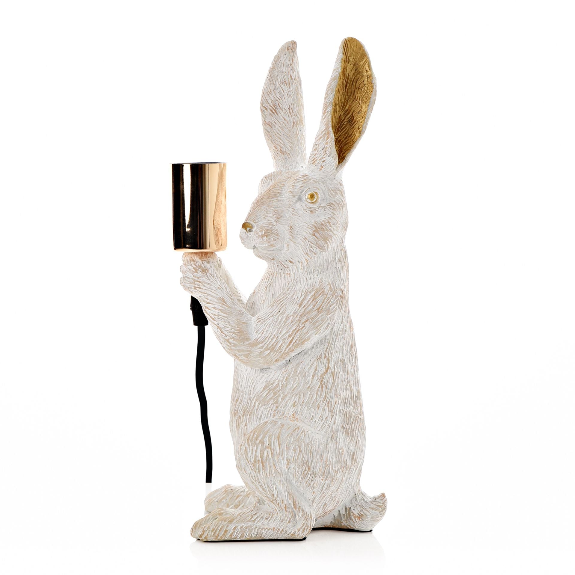 Decorative rabbit lamp on a white background