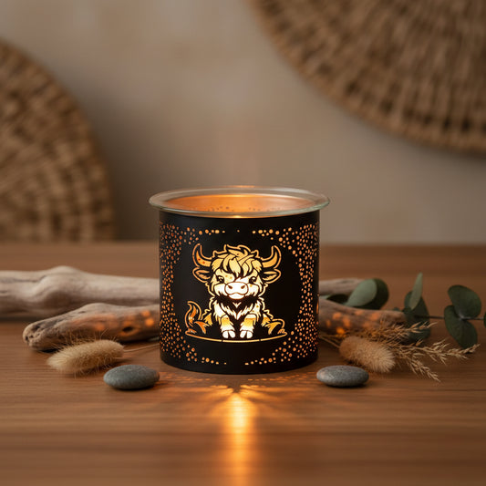 Candle warmer with a highland cow design 