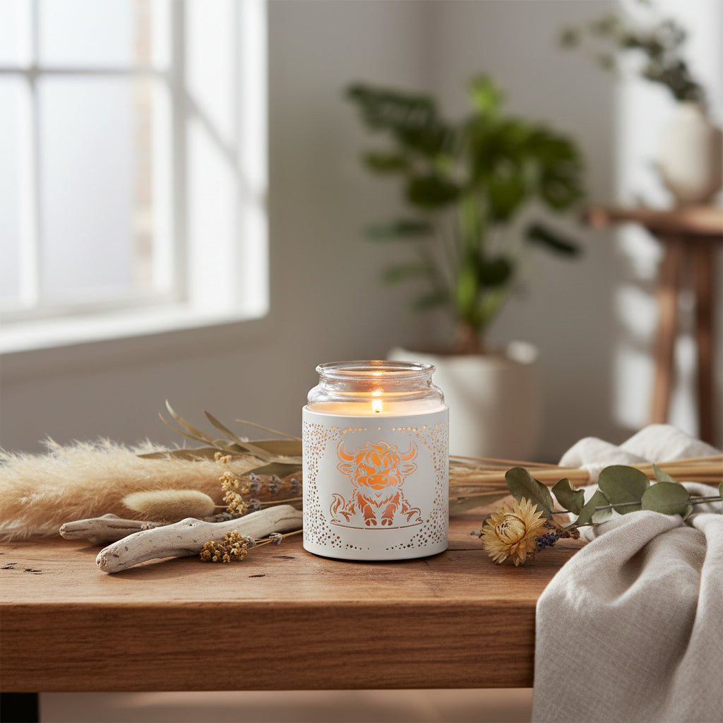 Candle holder with a bull design