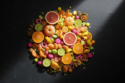 Opal Fruits wax melt scent - mandarin, grapefruit, lemon, sherbet and sweet caramel