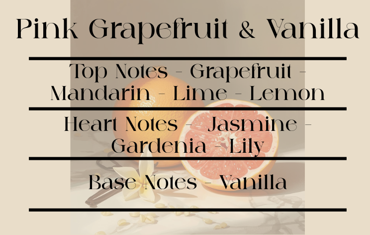 Pink Grapefruit & Vanilla scent notes
