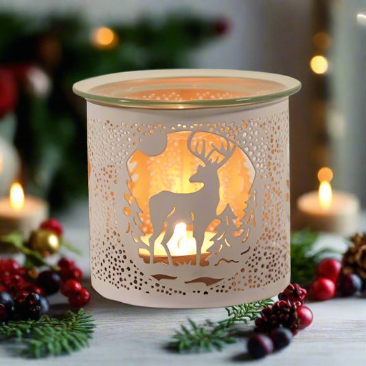 White Silhouette Stag Wax Melter/Oil Burner