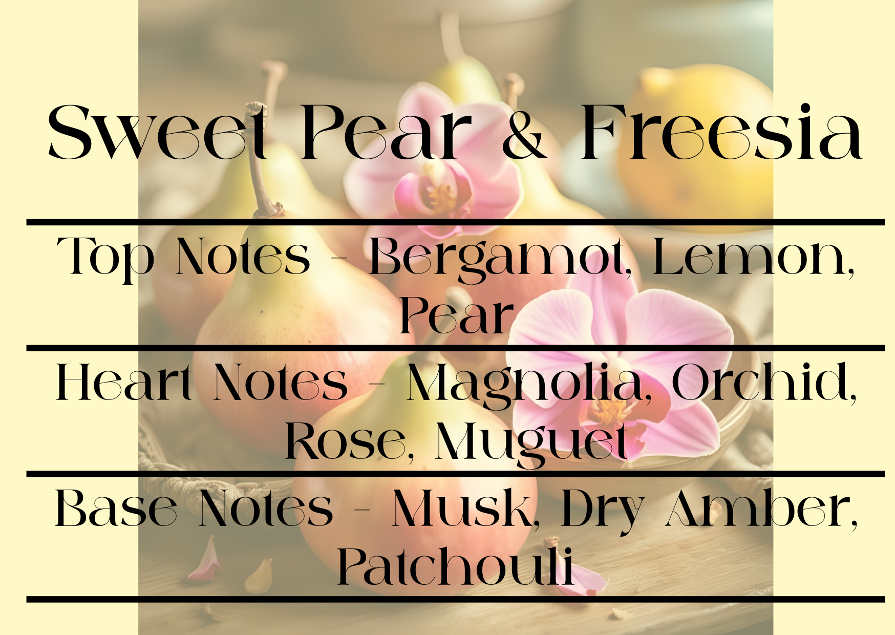 Sweet Pear & Freesia scent notes