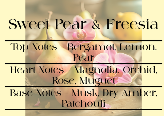 Sweet Pear & Freesia scent notes