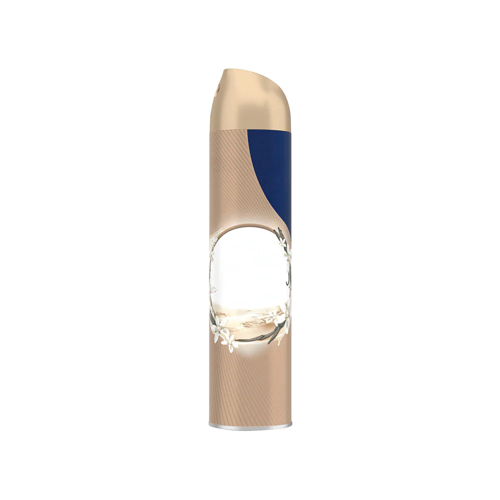 Gold ir freshner can on a white background.
