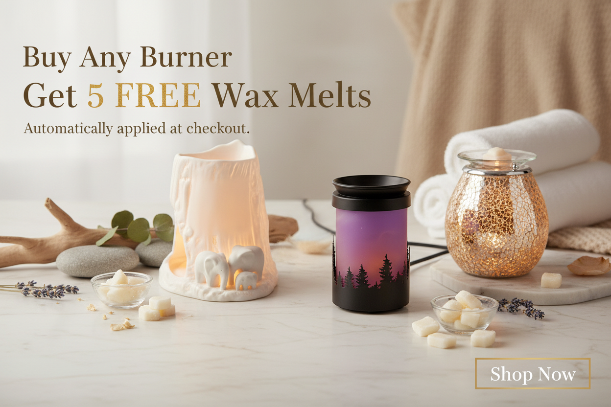 Buy Any Burner Get 5 Free Wax Melts Promotional Banner