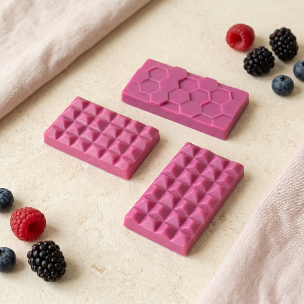 Berry Comforting vibrant berry-pink wax bars with a purple undertone