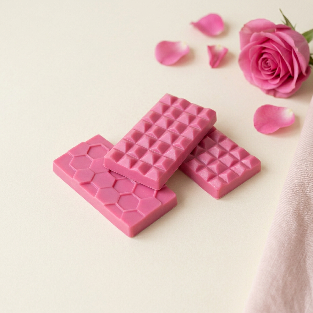 Jammin’ Rose vibrant pink wax bars with rose accents