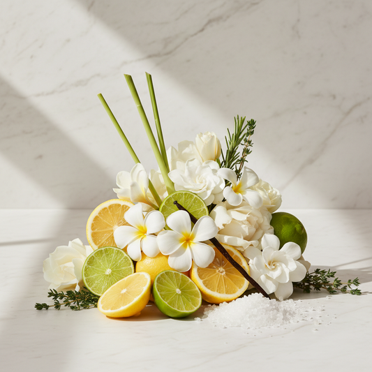 The Fresh Eight wax melt collection - citrus, white florals, lemongrass, vanilla, herbs, rose petals and sea salt