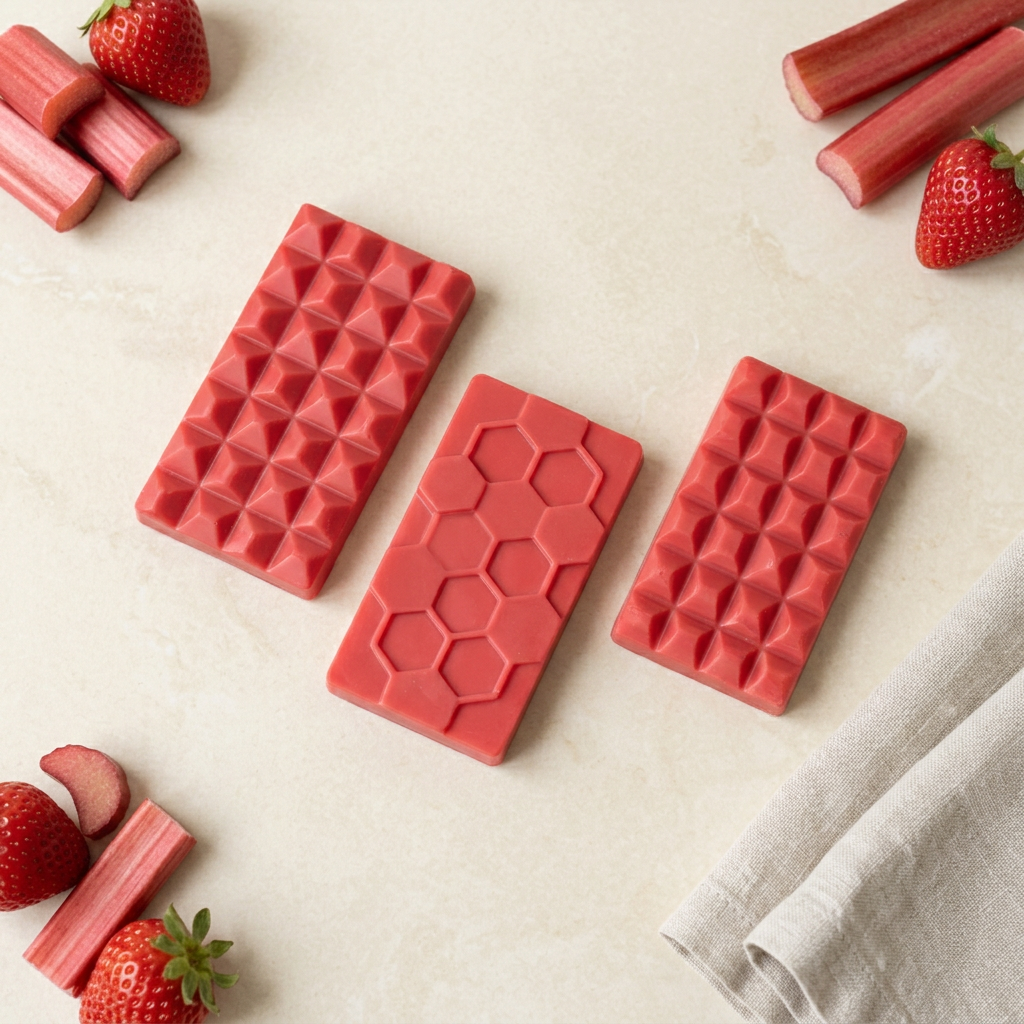 Rhubarb and Strawberry red wax bars