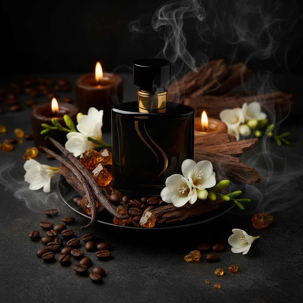 Black Opium wax melt scent - vanilla, florals, amber and warm woods
