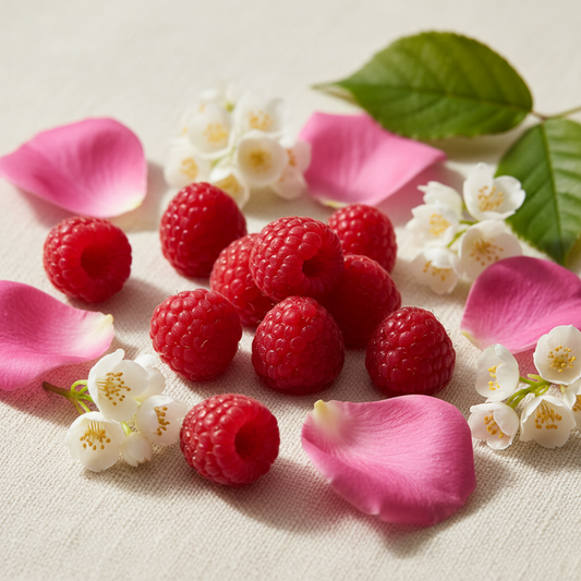 Jammin' Rose Body Mist scent notes — raspberries, rose petals and soft florals