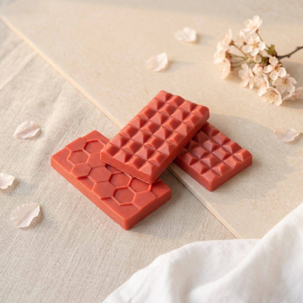 Sunset Blooms sunset-red wax bars with delicate floral styling